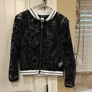 Reebok Black and Gray Patterned Jacket